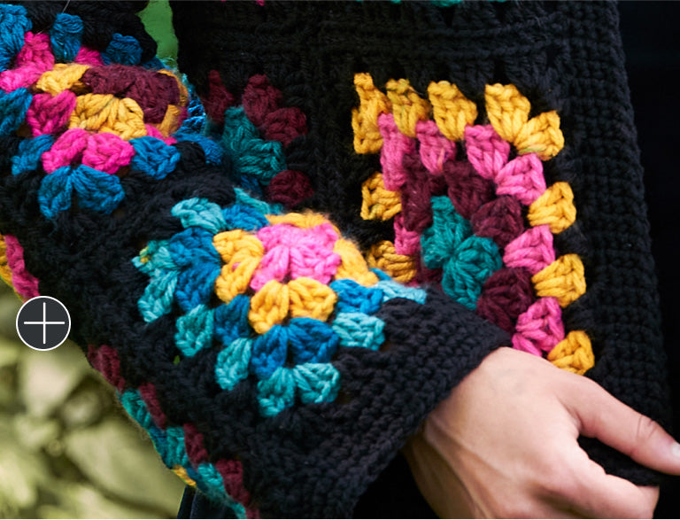 image of red Heart Granny Square Jacket Blanket