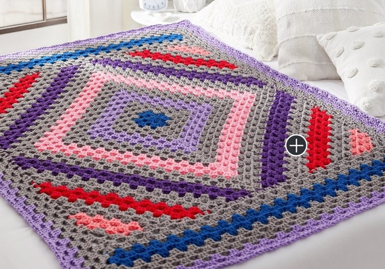 Easy Diamond in the Rough Crochet Throw