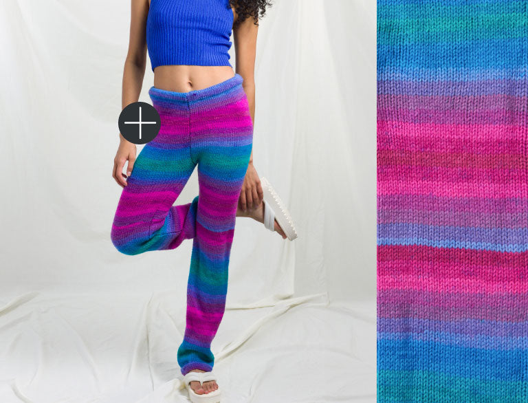 image of Red Heart Knit Super Stripes Pants Pattern