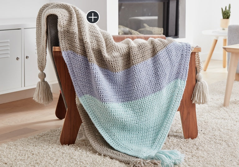 Easy Corner Dip Stripe Crochet Afghan