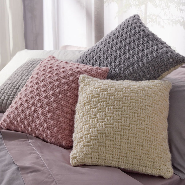 Intermediate Luxe Crochet Pillow Trio