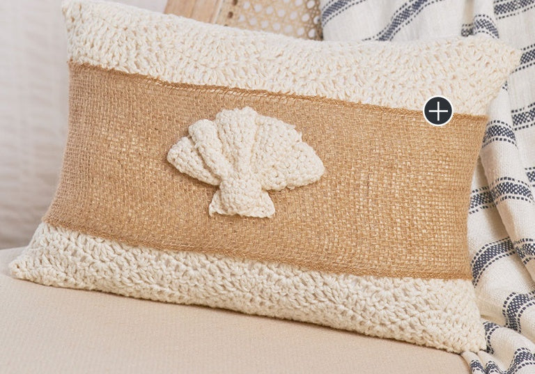 Easy Scallop Shell Crochet Pillow