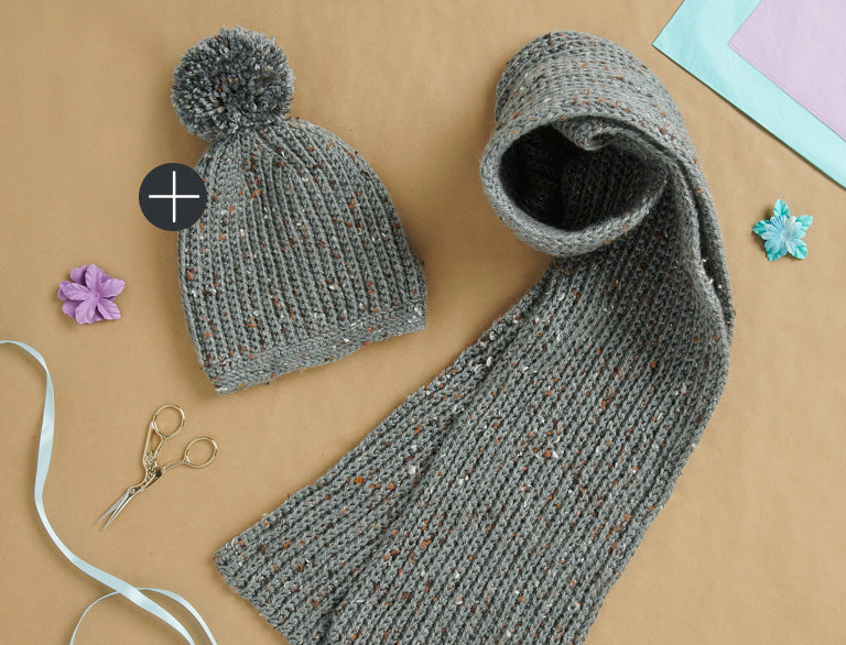 image of Caron Simply Soft Crochet Hat/scarf Set