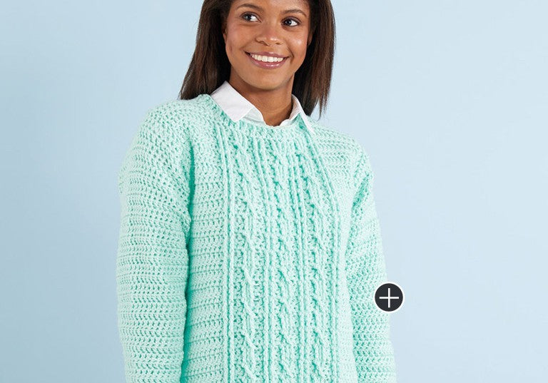Easy Gotta Have It Cable Crochet Sweater