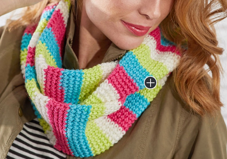 Easy Striped Crochet Cowl