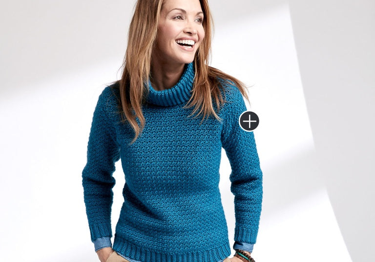 Easy Crochet Turtleneck Pullover