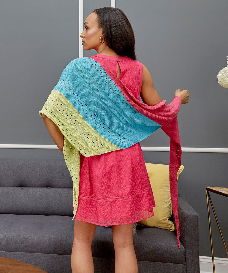 Asymmetrical Knit Shawl Free Pattern LW5700