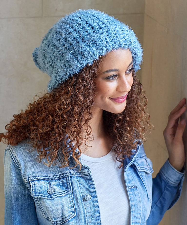 Simply Slouchy Crochet Hat Free Crochet Pattern LW6000