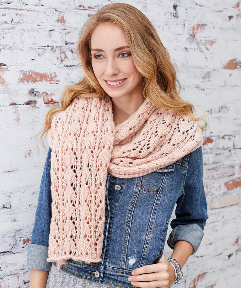 First-Timer Knit Lace Scarf Free Knitting Pattern LW5830