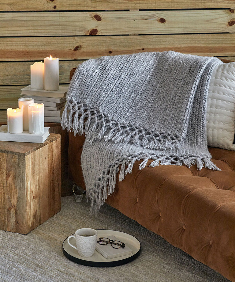 Cozy Time Fringe Throw Free Crochet Pattern LW6333