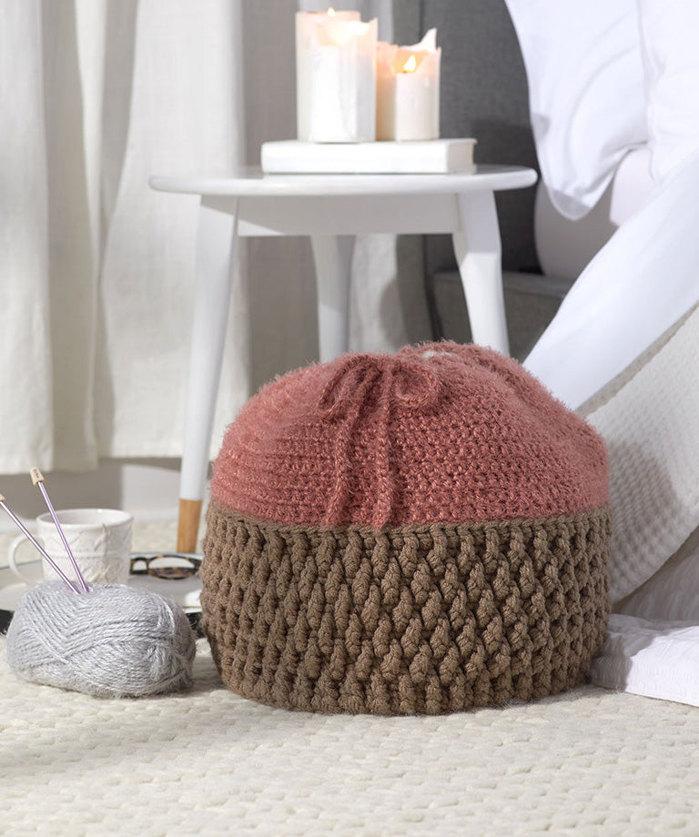 Drawstring Basket Free Crochet Pattern LW6341