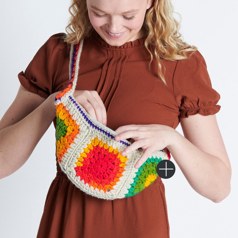 image of Red Heart Crochet Granny Fanny Bag​ Pattern