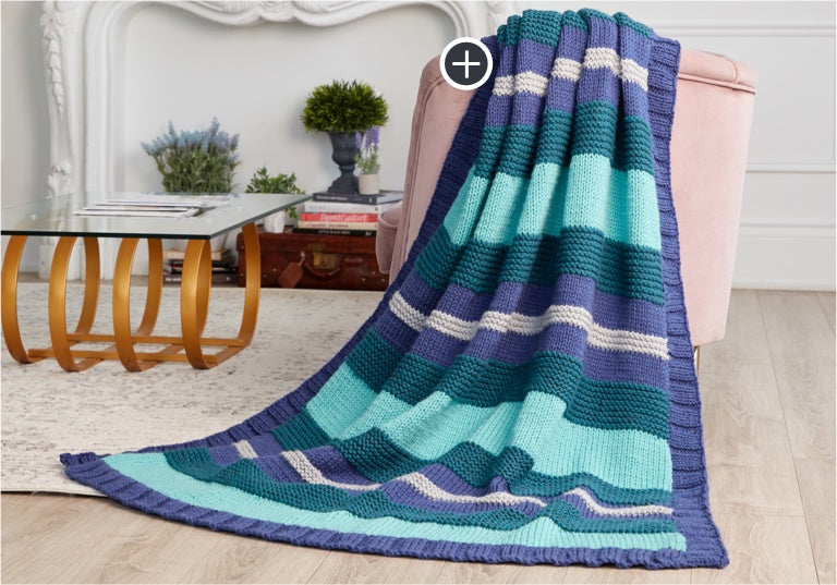 Easy Simple Stripe Knit Blanket