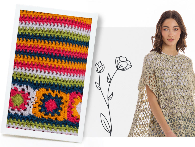 Crochet top and caron garden party crochet poncho