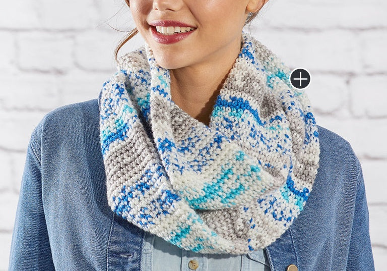 Easy Faux Fair Isle Crochet Cowl