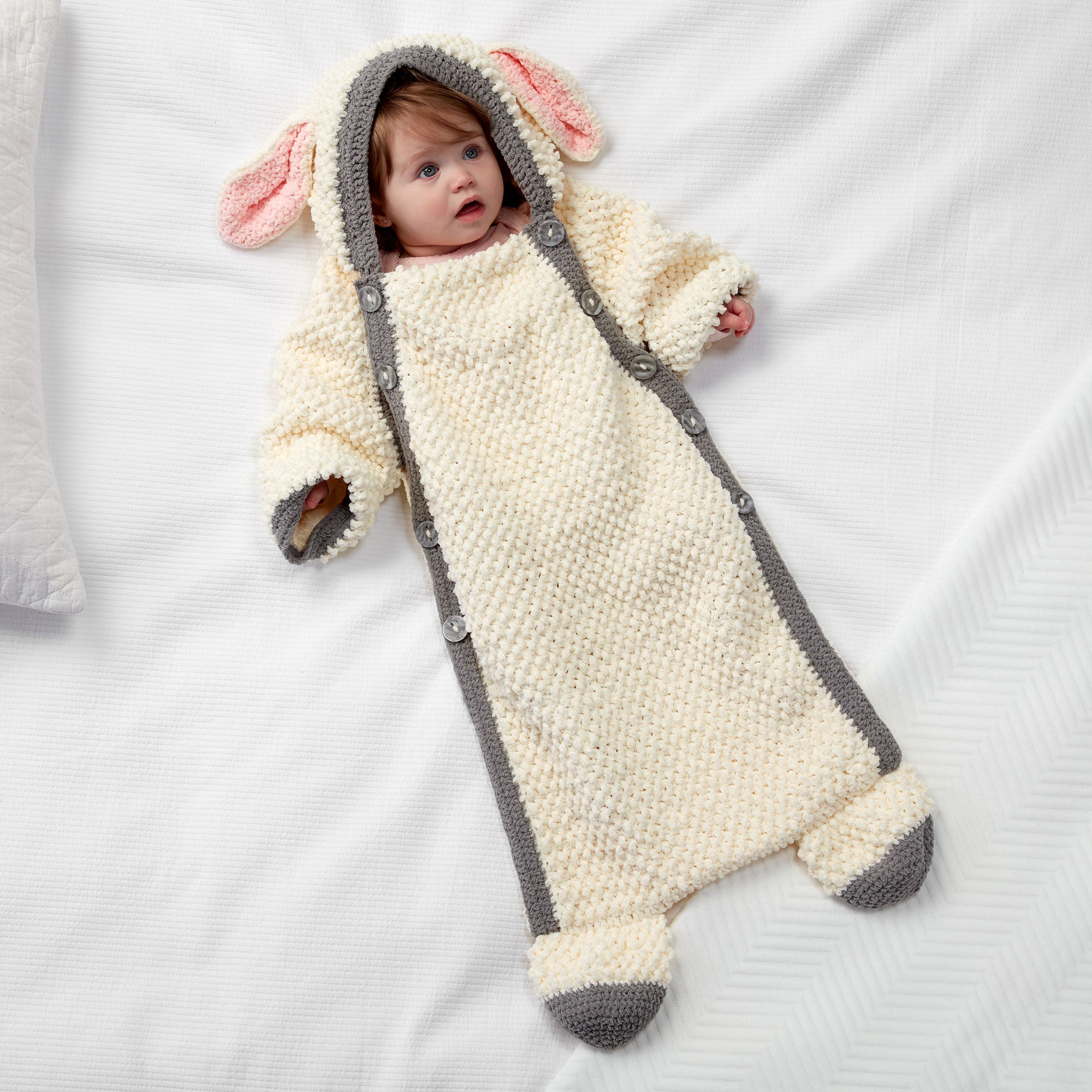 Easy Yawn the Sheep Crochet Snuggle Sack