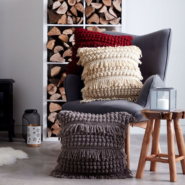 Bernat Tassel and Texture Crochet Pillow