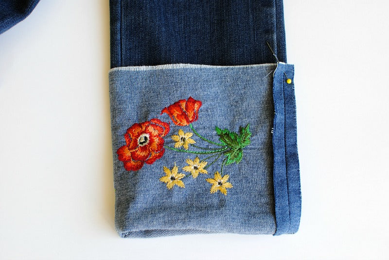 Embroidered Jeans DIY Tutorial & 5 best positions for Jeans embroidery  designs - SewGuide