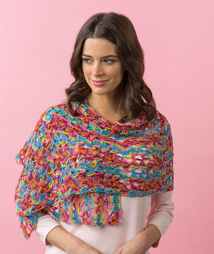 Happy-Go-Lacy Shawl Free Crochet Pattern LW4829