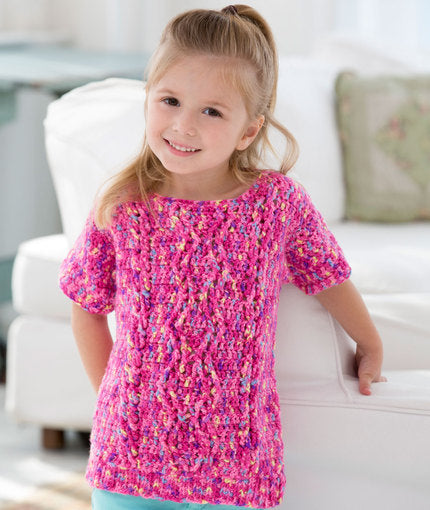Girl's Crochet Cable Sweater