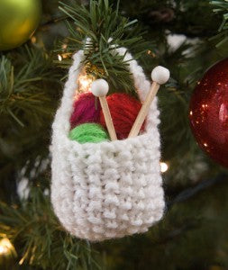 LW4852 Knit Basket of Yarn Ornament