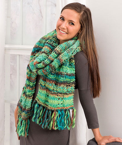 Fringed Eyelet Scarf