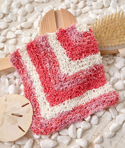 Mitered Stripes Washcloth Free Knitting Pattern LW5593