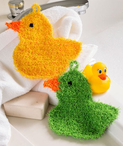 Rubber Ducky Scrubbies Free Crochet Pattern LW5252