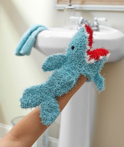 Shark Puppet Scrubby Free Crochet Pattern LW5411