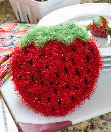 Strawberry Sparkle Scrubby Free Crochet Pattern LW5310