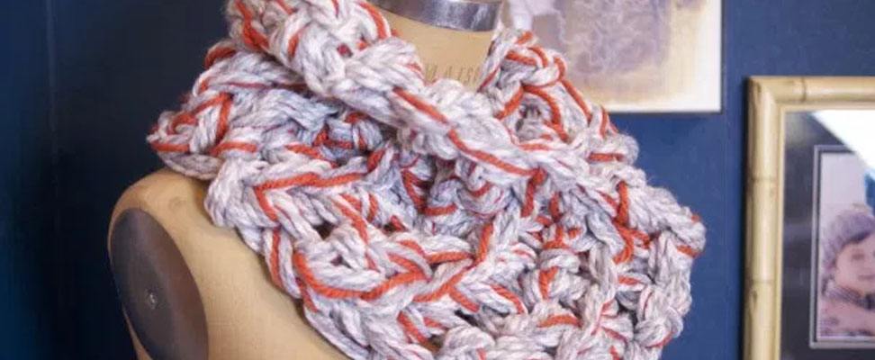 Arm Knit Crochet Cowl