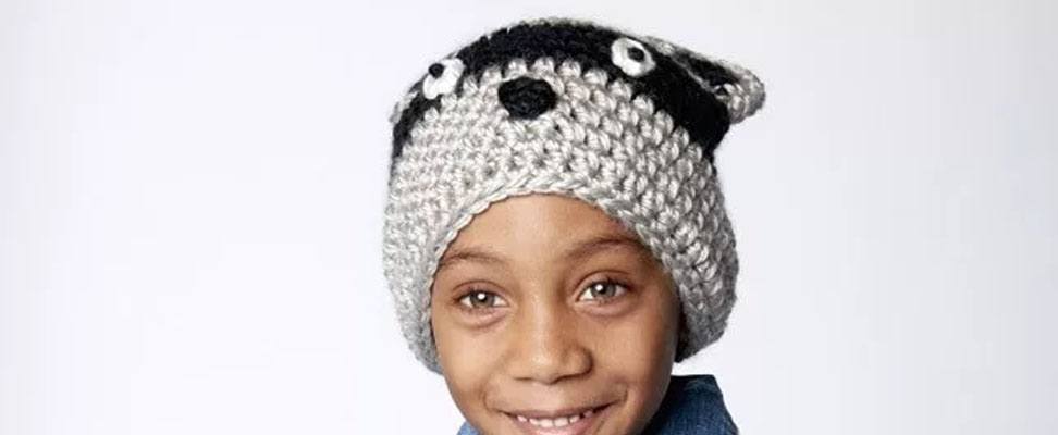 Racoon hat in size 6-8 years