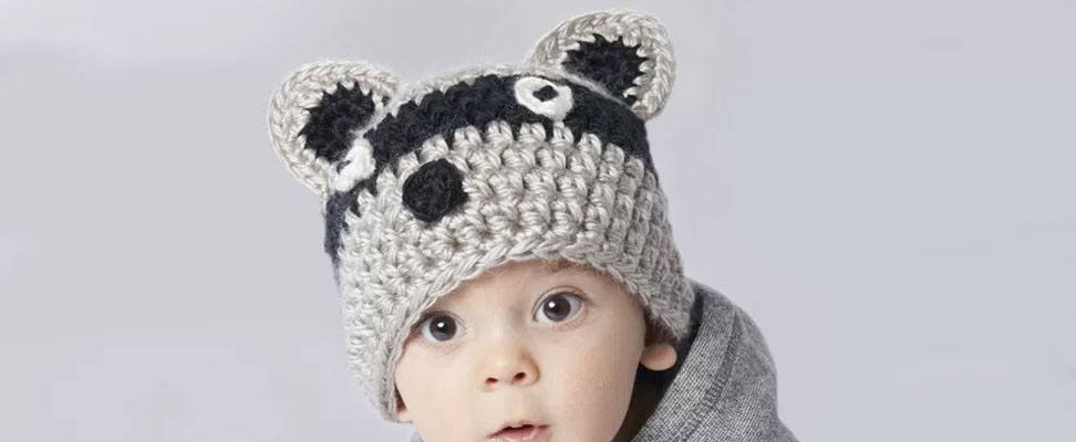 Racoon hat in size 6-12 months