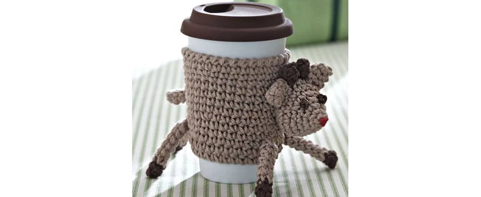 Crochet Reindeer Cup Cozy
