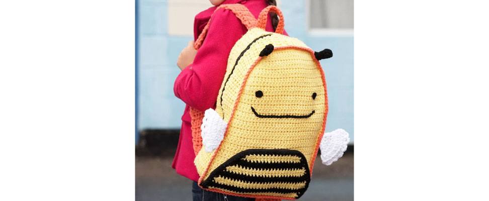 Back to School Busy Bee Backpack in Lily Sugar'n Cream yarn