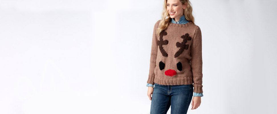 Reindeer Knit Holiday Sweater