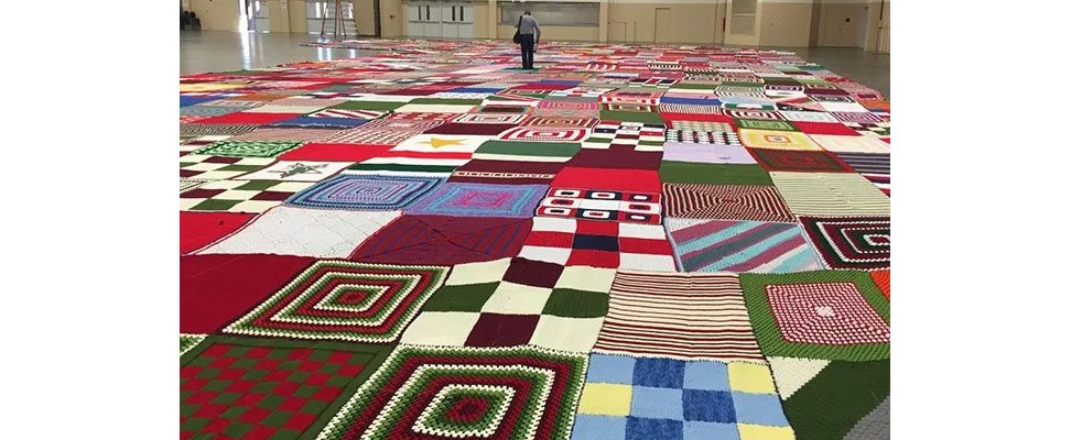 Watch: Guinness record for largest knitted blanket 