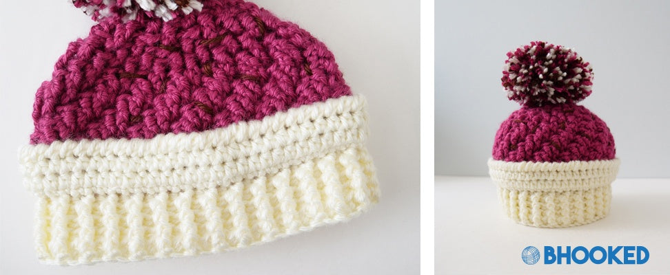 Finished Ice Cream Swirl Crochet Hat in Caron Simply Soft yarn