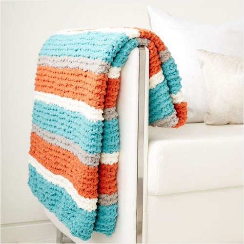 Free Knit Pattern - Get Fresh Knit Throw in Bernat Blanket yarn