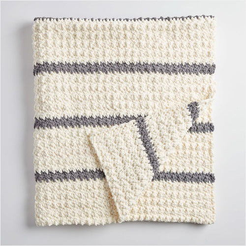 Free Crochet Pattern - Pin Stripe Crochet Blanket in Bernat Blanket yarn