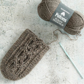 Patons Toe-up Cabled Crochet Socks