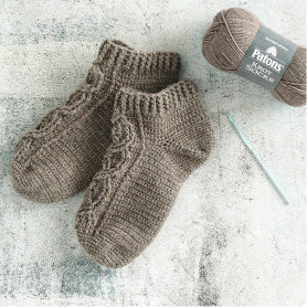 Patons Toe-up Cabled Crochet Socks