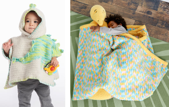 Bernat Baby Dino Crochet Poncho Pattern