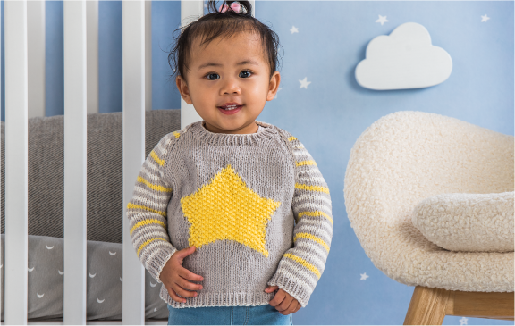 Bernat Star Knit Baby Pullover