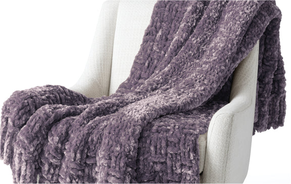 Bernat Cozy Knit Bias Blanket