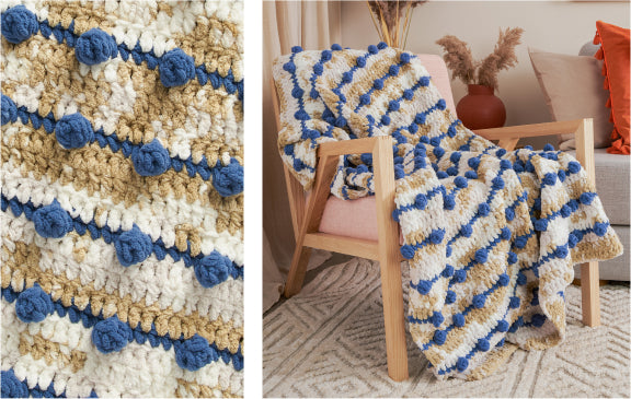 Bernat Crochet Pin Stripe Blanket