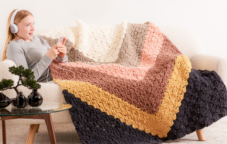 Bernat Giant Chevron Crochet Blanket pattern