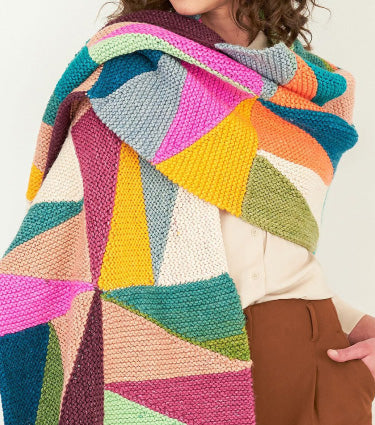 Caron Knit Fenangle the Angles Blanket Scarf pattern