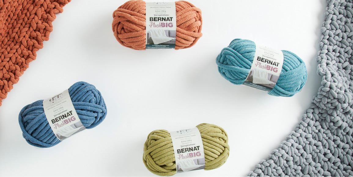 Bernat Big Plush Yarns in 4 different shades