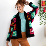 Red Heart Cozy Crochet Granny Cardigan